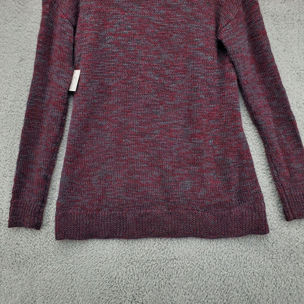 BP Knit Sweater Cowl Neck Womens XS Maroon Gray - Picture 12 of 13